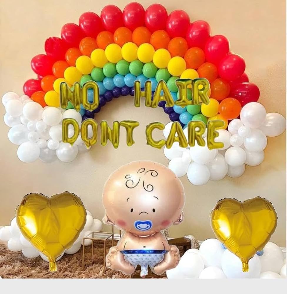 Rainbow Baby Shower Decor With Balloon Arch And Gold Accents - Baby world by ARV Decor thumbnail 2